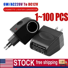 110V-240V AC Plug To 12V DC Car Cigarette Lighter Converter Socket Adapter Lot