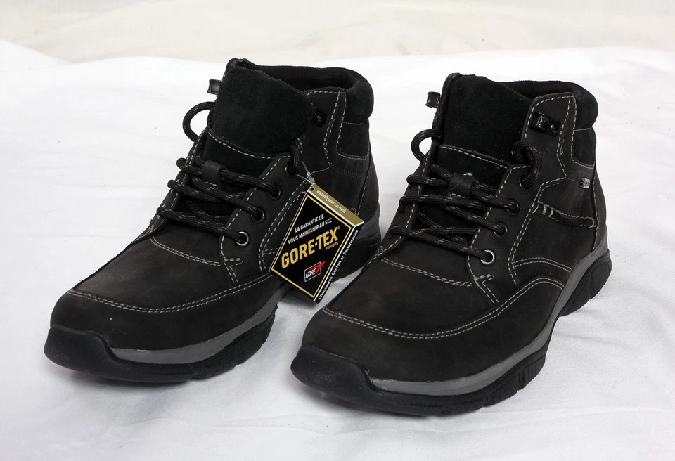 Clarks Rampart Mid GTX Wanderschuhe schwarz Leder UK Größe 8G Wandern Camping NEU