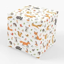 Forest Woodland Animal Wrapping Paper - Folded Flat 30 x 20 Inch 3 Sheets