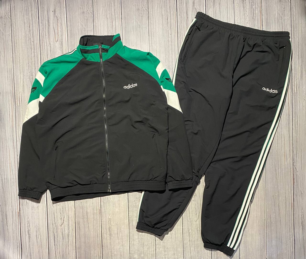 Vintage Adidas Tracksuit 90s Jacket And Pants Track Top Men Size XL Black