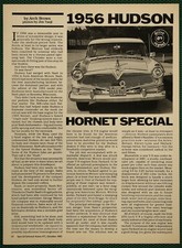 Hudson 1956 Hornet Test Drive Report Specs Vintage Pictorial Article 1983