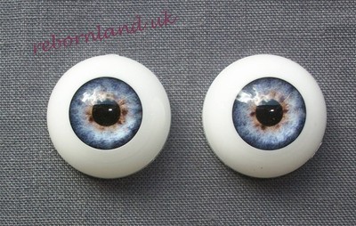 HALBRUNDE REBORNPUPPE ACRYLAUGEN -FARBE BABYBLAU- 18 MM, 20 MM, 22 MM, 24 MM