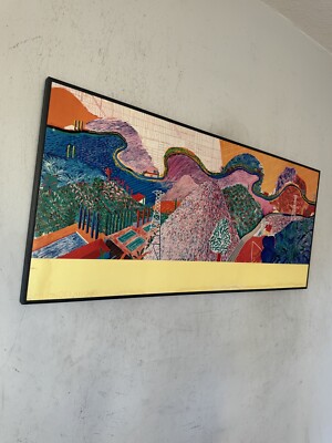 ORIGINAL DAVID HOCKNEY VINTAGE MODERN ABSTRACT LITHOGRAPH POSTER