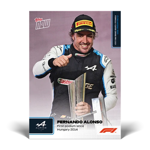 Fernando Alonso Alpine 2021 Topps Now Formula 1 F1 Card 75 1st Podium Since 2014