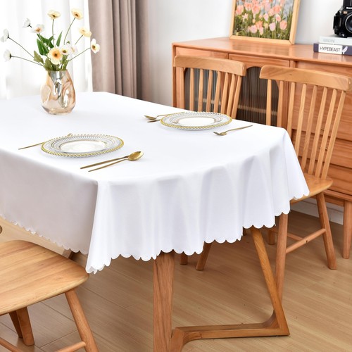 Oval Tablecloth 60 x 120 inch for 10-12 Seats Washable Dining Table Cloths Po...