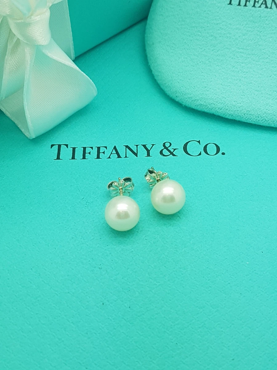 Tiffany silver online pearl earrings