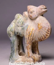 6CM Old China Dynasty Tangsancai Porcelain Fengshui Camel Camelus Animal Statue