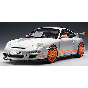 Auto Art 1/12 Porsche 911 (997) GT3 RS silber/orange Streifen [12119] Minicar - Bild 1 von 4