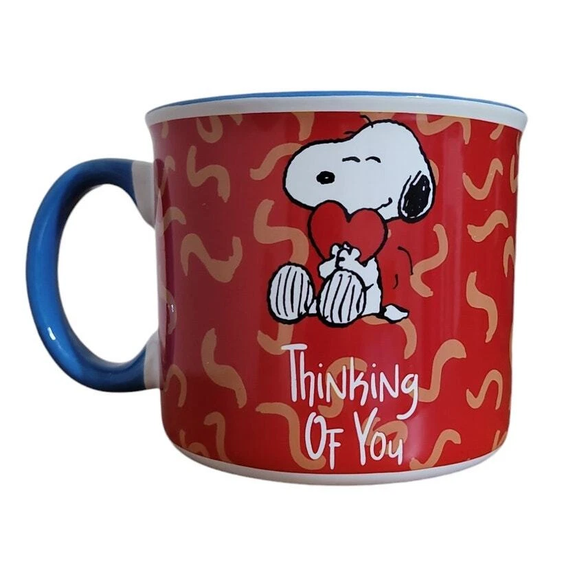 Taza cámper de cerámica brillante Peanuts Snoopy Thinking of You 21 OZ, roja Foto 2 de 4