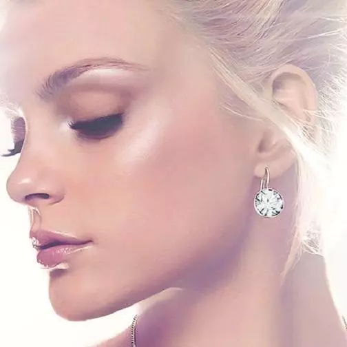 Med Bella Earrings Made with Swarovski Crystals Gold Silver Plated