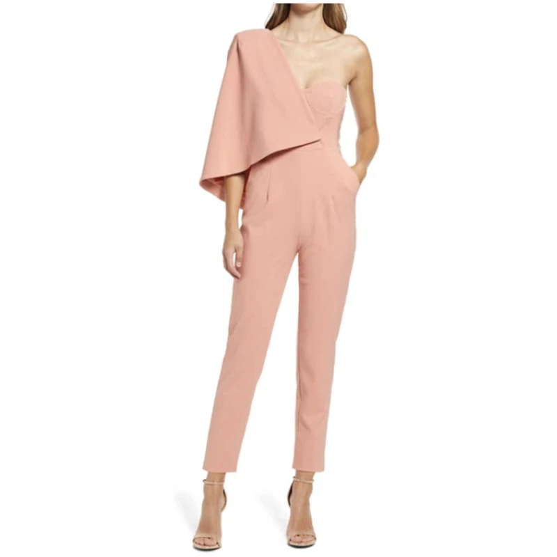 Crepe jumpsuit hotsell with cape