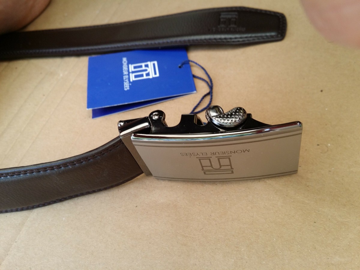 Ceinture En Cuir De Vachette Monsieur Elysées - Marron - Taille 120 Cm - Neuf Avec étiquettes - Fabriqué En France - Largeur 3,5 Cm