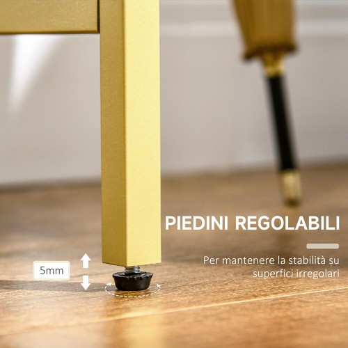 DecHome Mobile Consolle da Ingresso 100 x 35 x 80cm Bianco e Oro 205WT8 - Foto 2 di 4