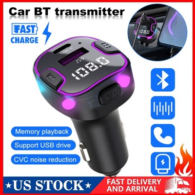 Car Wireless Bluetooth FM Radio Transmitter MP3 Player USB Car Charger Adapter