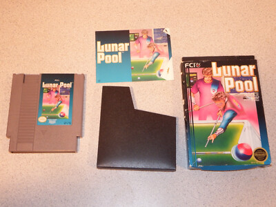 Lunar Pool for Nintendo NES Complete w/ Box & Instructions CIB Boxed