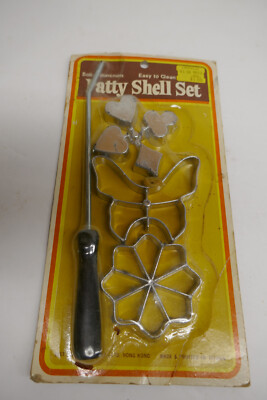 Vintage Patty Shell Set Piece Rosette Butterfly Card Suits 1978 Aluminum NEW