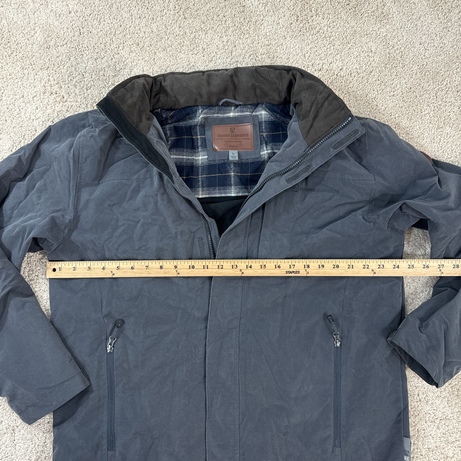 Rugged Elements Jacket Mens L Gray Zip Front Coat… - image 6