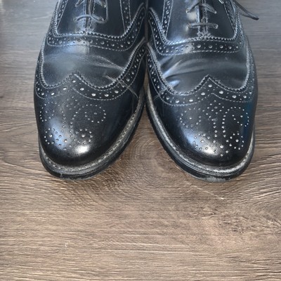 Essex Magic Men\'s Feather Soft Wingtip Grain Sz 9 Vintage Sears Black Leather Wing Tip Shoes Essex Magic  main image 4