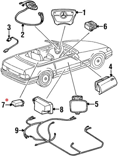 MERCEDES R129 SL CENTRALINA SENSORE ROLL-BAR OEM A0038206810