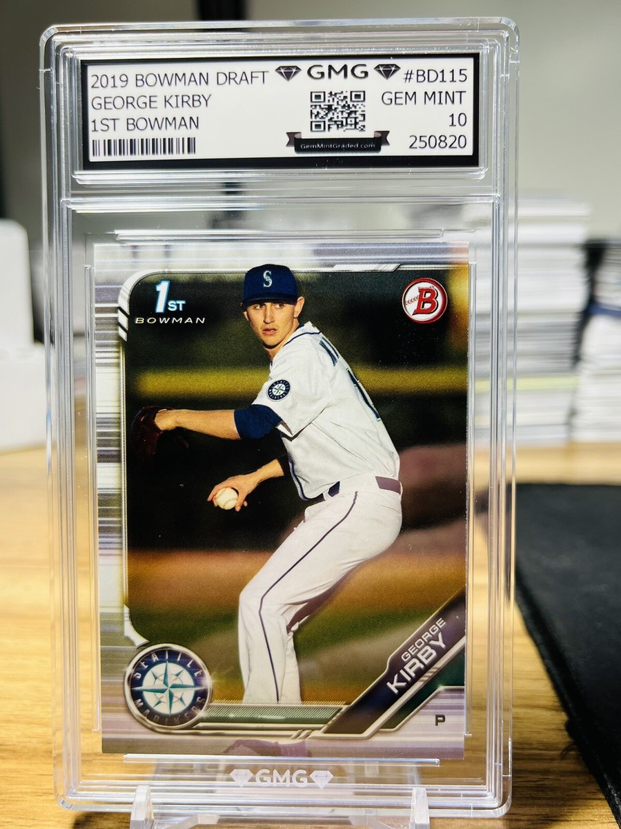 gmg graded cards 2019 Bowman Draft George Kirby 1st Bowman GMG Graded 10 Gem Mint 💎 RC  Rookie