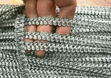 vintage metallic trim silver scallop 3/8" loopy 1yd made in France