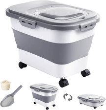 20-30 Lbs Rice Storage Container,Collapsible Food Storage Containers with Rol...