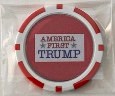 Trump - AMERICA FIRST - Magnetic Clay Poker Chip -Golf Ball Marker