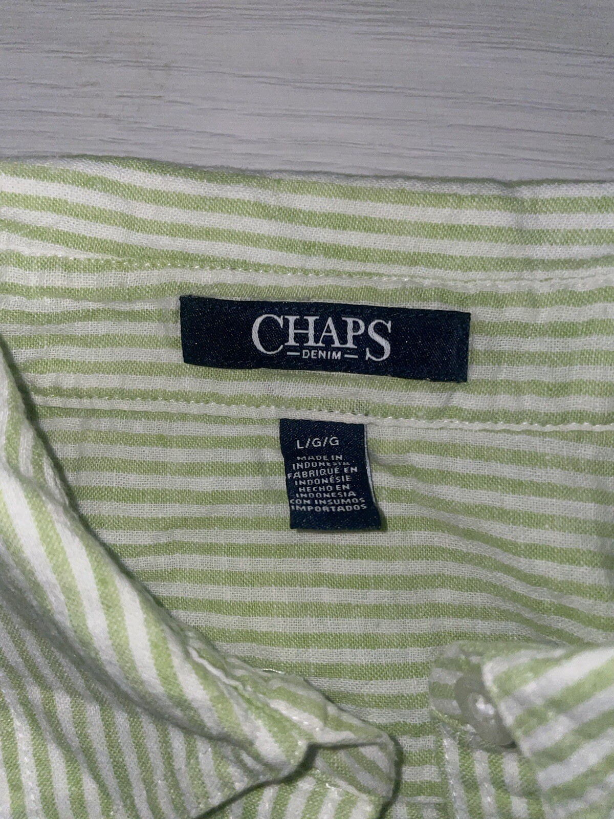 Chaps Ralph Lauren shirt womens large green checkered half buttoned long sleeve image 4