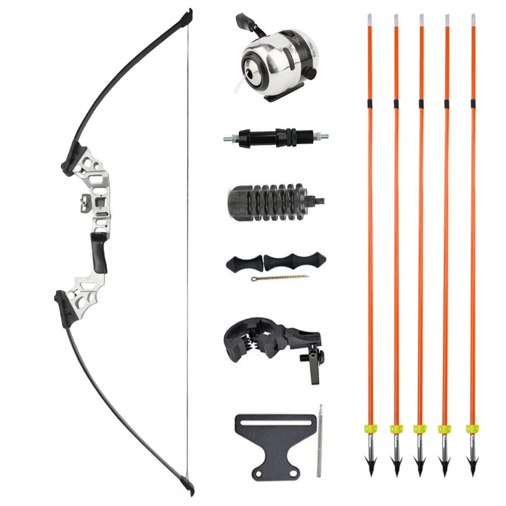 Archery Bowfishing Kit 40lbs Recurve Bow Hunting Fishing Arrow Reel Straight Bow