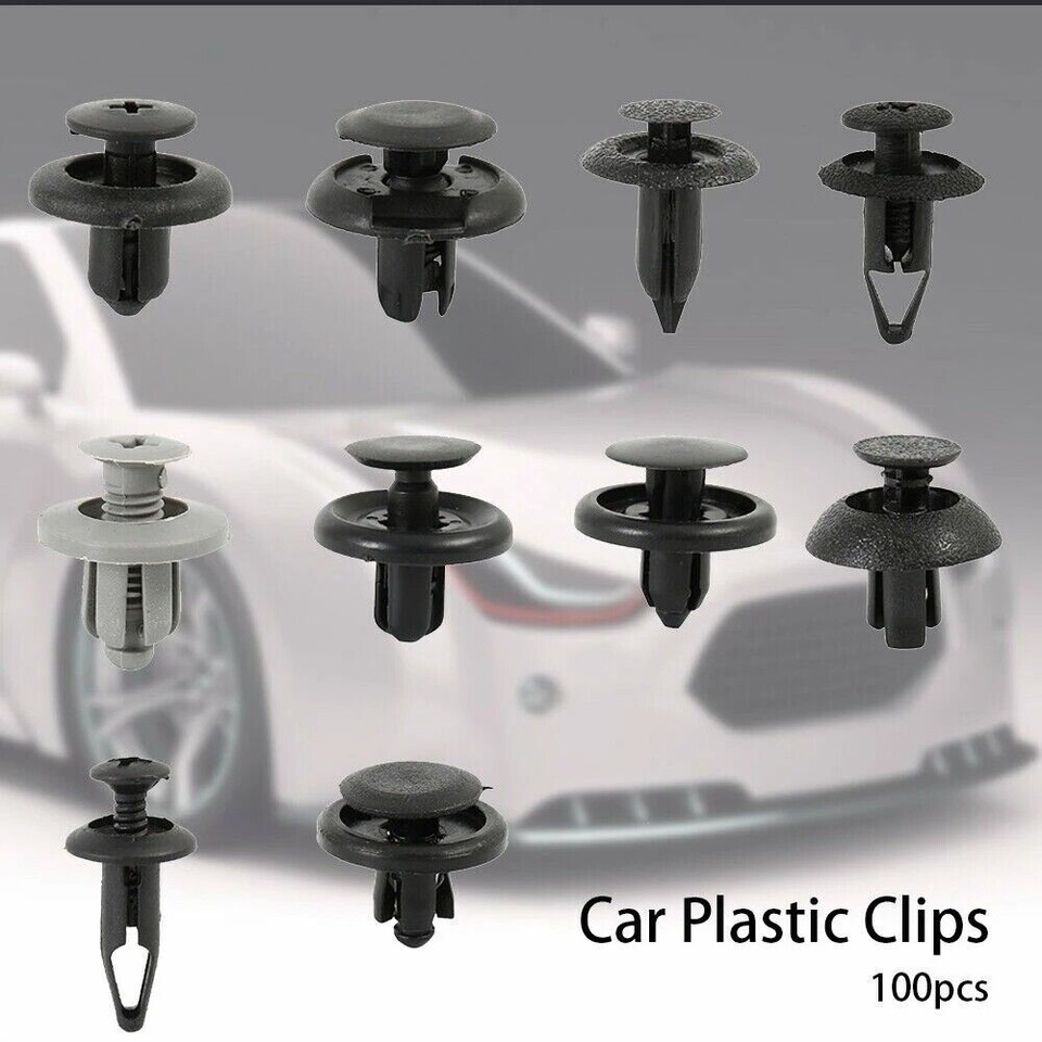 100PCS 10 SIZES Bumper Clips Car Hole Retainer Rivets Fastener Fender 6 ...