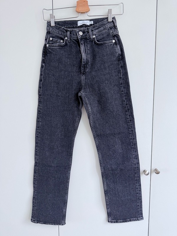 &Other stories High Rise Dark Gray Straight Jeans Size 25