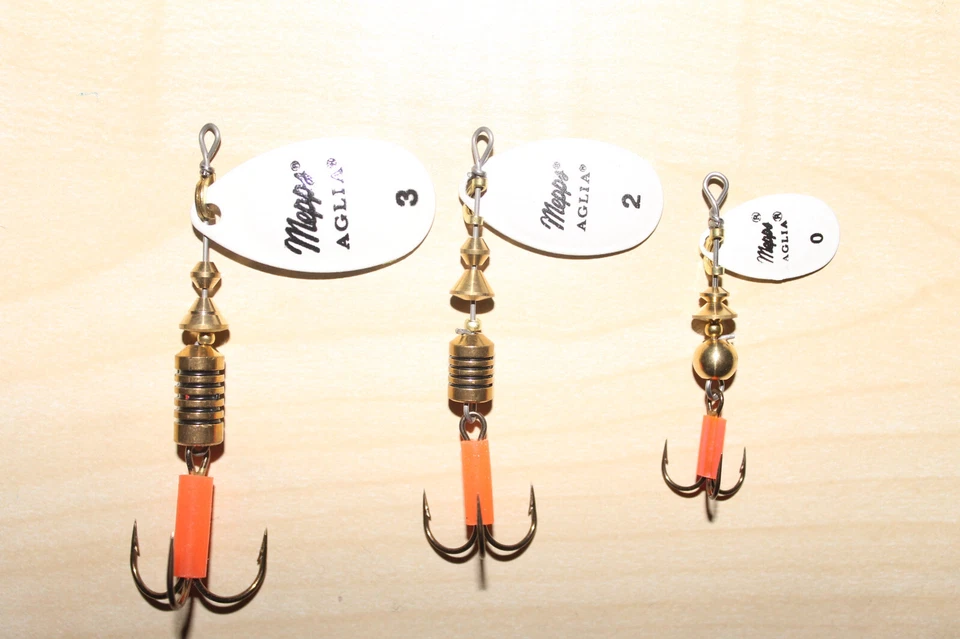 Mepps Aglia Fluo Weiß verschiedene Größen Forelle