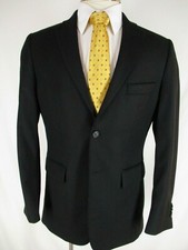 John W Nordstrom Mens Black 2 Btn Loro Piana S120s Blazer 38R