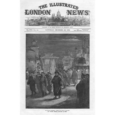 CHINA Die kaiserliche Hochzeit in Peking - antiker Druck 1872