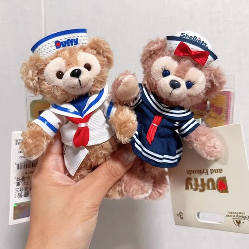 Authentic Shanghai Disney 2x Duffy Bear Hanging Sailor Keychain Plush Pendants - Picture 6 of 6