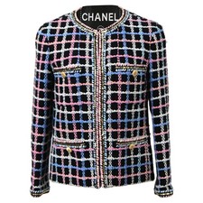 Chanel 2022 Printed Evening Tweed Jacket In Cotton Women Multicolor Size 36