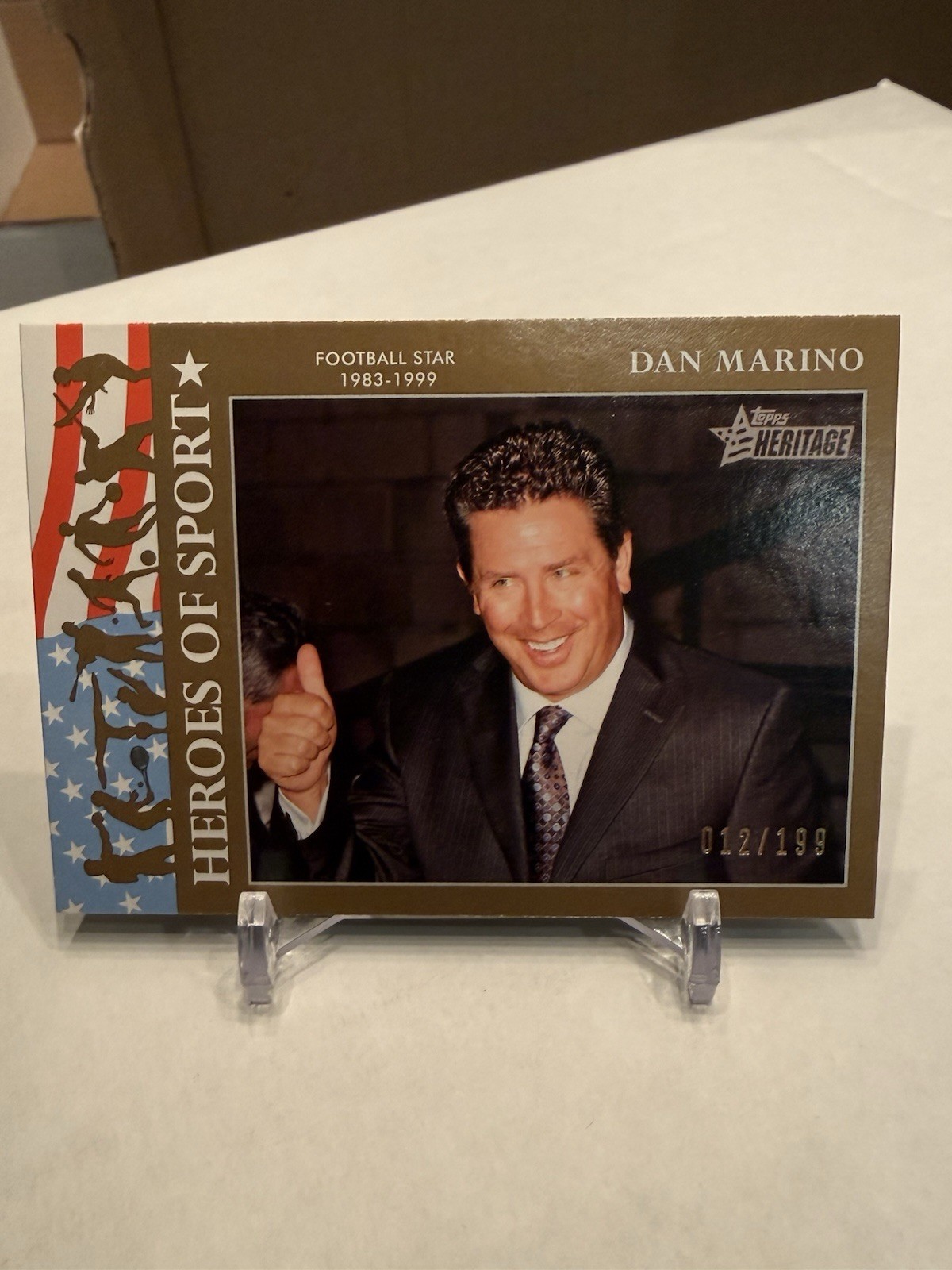 Topps Heritage American Heroes Sport Dan Marino Miami Dolphins HS-13 Gold /199