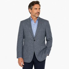 PJ Paul Jones Blazer Mens Large Gray Linen Blend Textured Two Button Sport Coat