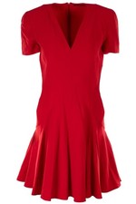 ALEXANDER MCQUEEN RED CREPE MINI DRESS IT 40 UK 8