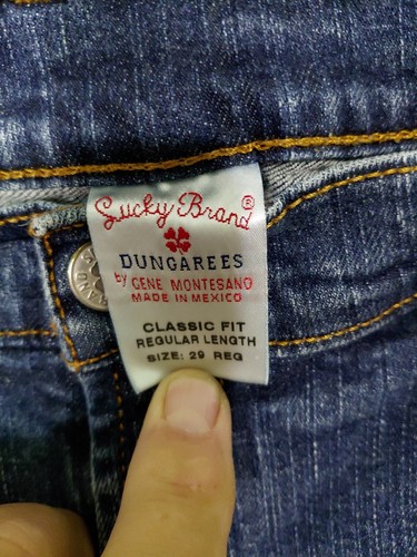 Salopette uomo Lucky Brand vestibilità classica blu jeans spandex 29 x 31 - Foto 7 di 14