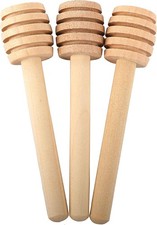 Ucheom Wooden Honey Dipper Sticks, 3Pcs Mini Spoon for 3Inch, Wood