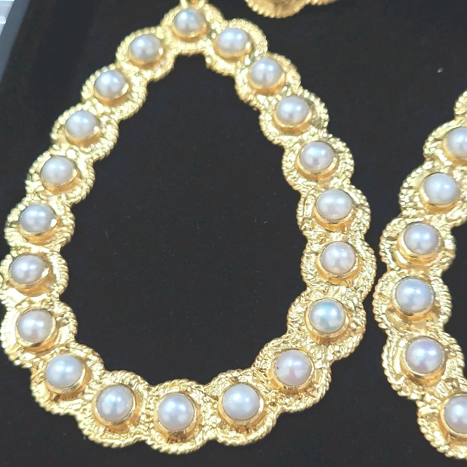 ✨️VALÉRE✨️ BRINCOS DE GOTA ENORME QUARTZO ROSA E PÉROLAS FOLHEADOS A OURO 24k - Imagem 4 de 4