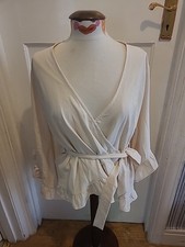 Ladies Boohoo Size 12 Beige Long Sleeved Dress