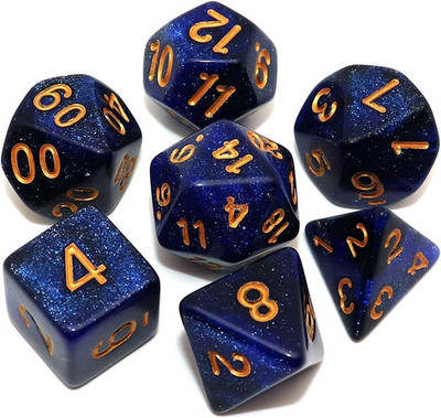 DND Dice Set Dark Blue Mix Black Nebula Dice for Dungeon and Dragons D&D RPG Rol