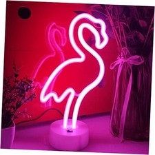 Flamingo Neon Sign with Holder Base,USB or 3-AA Battery Powered Neon Pink