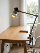Ancienne lampe d'atelier / bureau à étau Super Chrome —