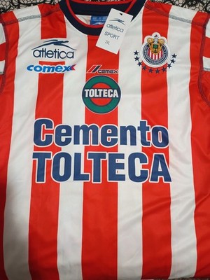 Retro Atletica Chivas Guadalajara Soccer Jersey 2XL Short Sleeve Red Polyester