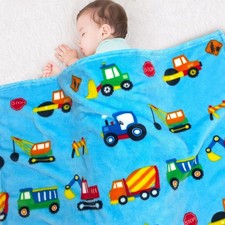 Construction Toddler Blanket Gifts Boys Girls Plush Thick Truck 30x40 Inches
