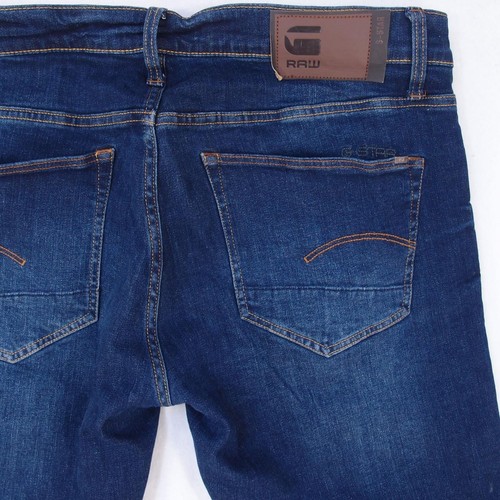 Hombres G-Star 3301 SLIM Ajustado Recto Elástico Azul Jeans W36 L32 - Imagen 4 de 7