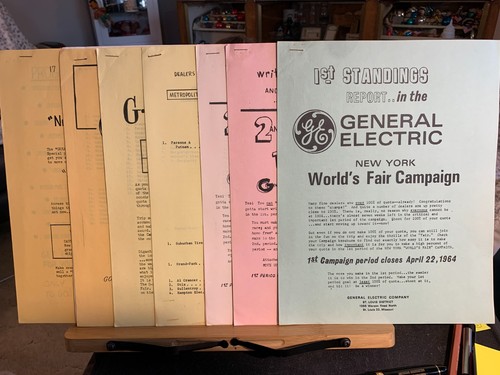 Vintage General Electric GE World's Fair Campaign documents and others used wear